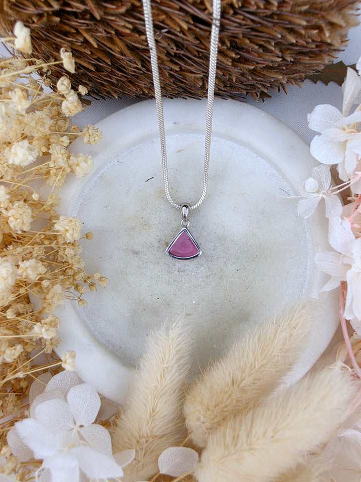 Watermelon Tourmaline Silver Pendant