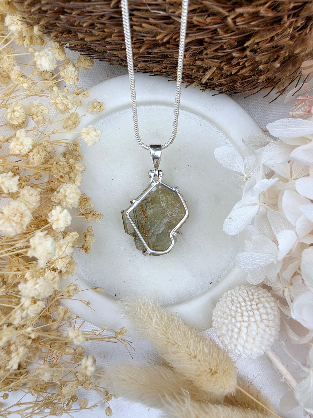 Barite Silver Pendant - Soothe & Heal