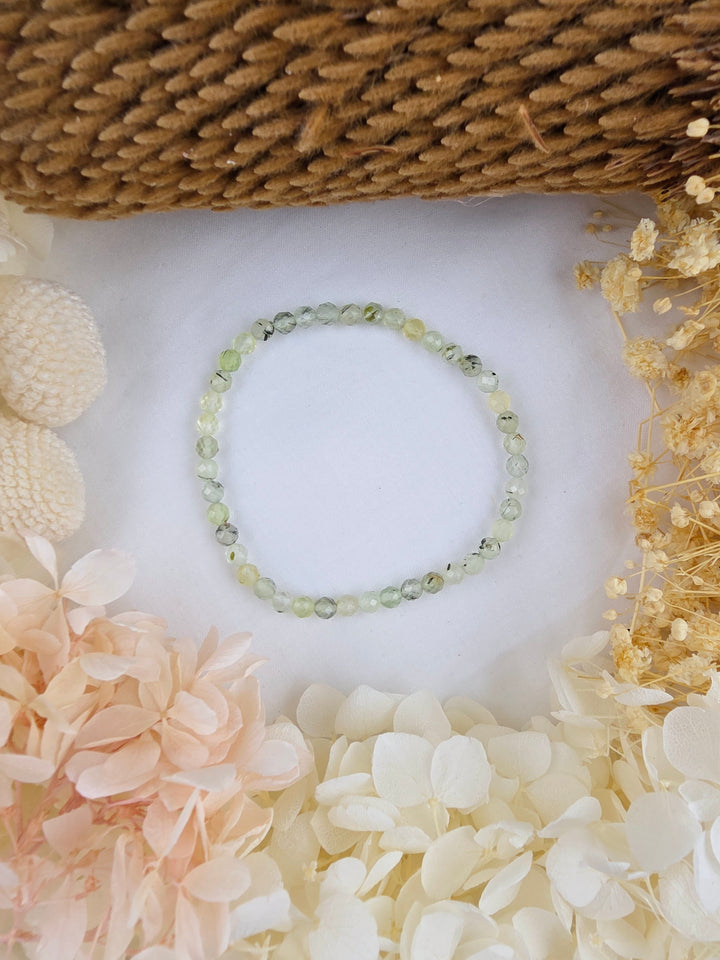 Prehnite Faceted Bracelet - 4mm