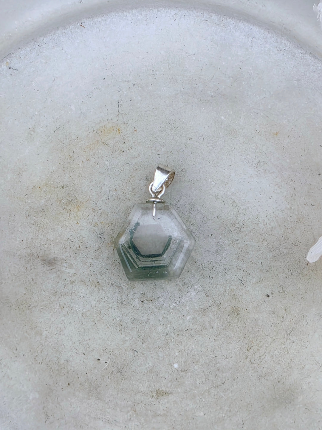 Garden (Lodolite) Phantom Silver Pendant