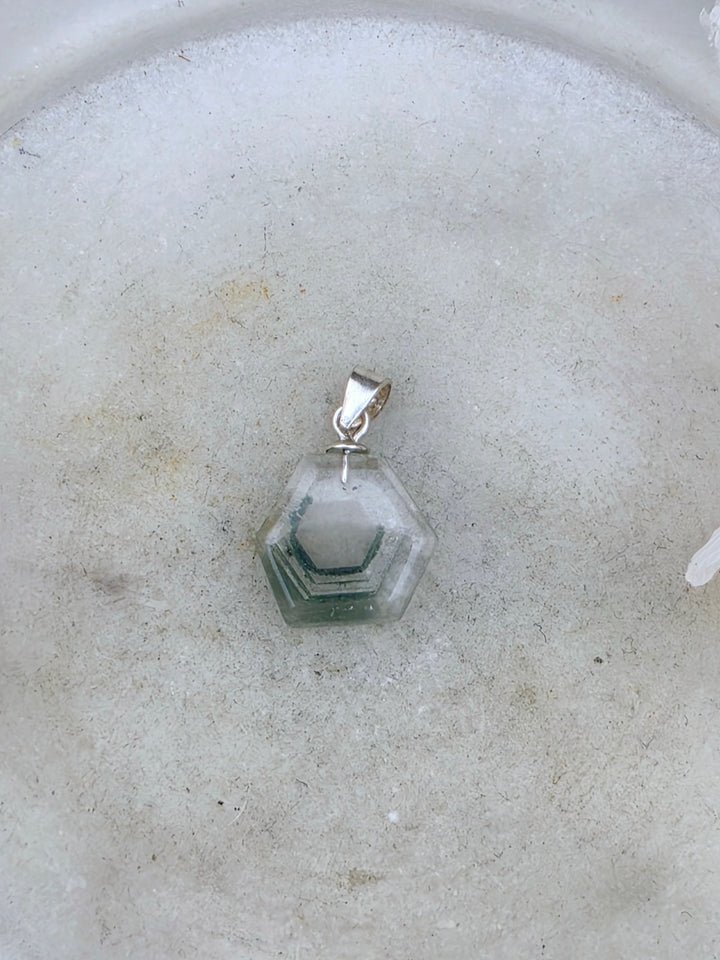 Garden (Lodolite) Phantom Silver Pendant