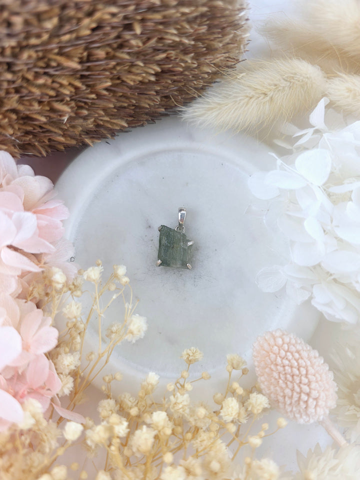 Moldavite Silver Pendant