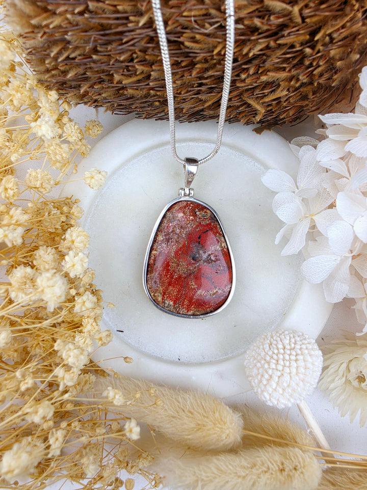 Snake Skin Jasper Silver Pendant - Shed & Rise