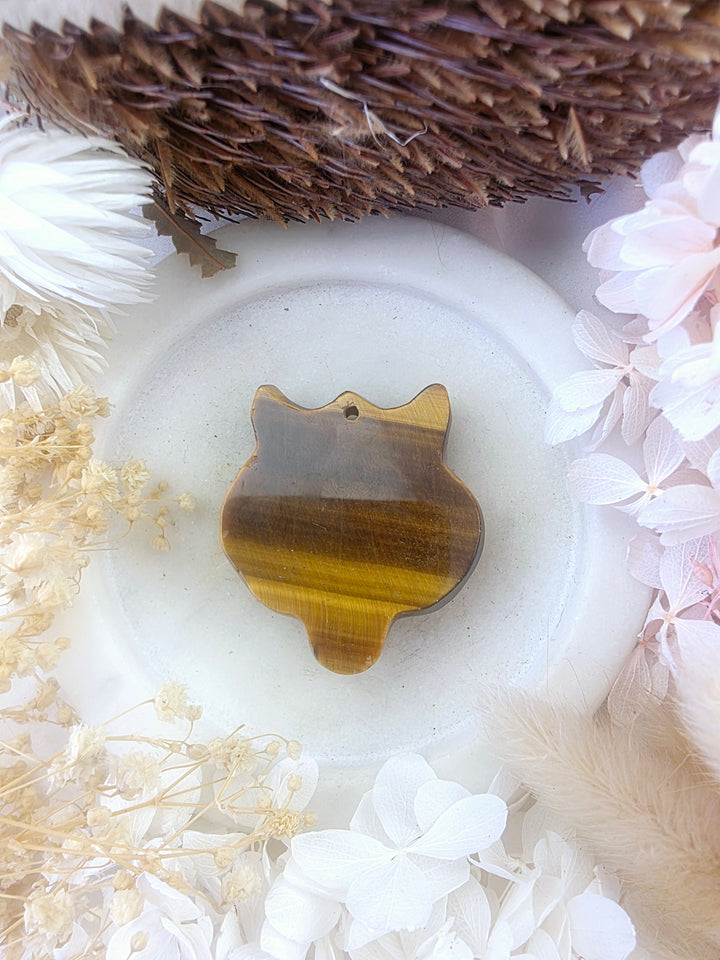Tigers Eye Tiger Pendant