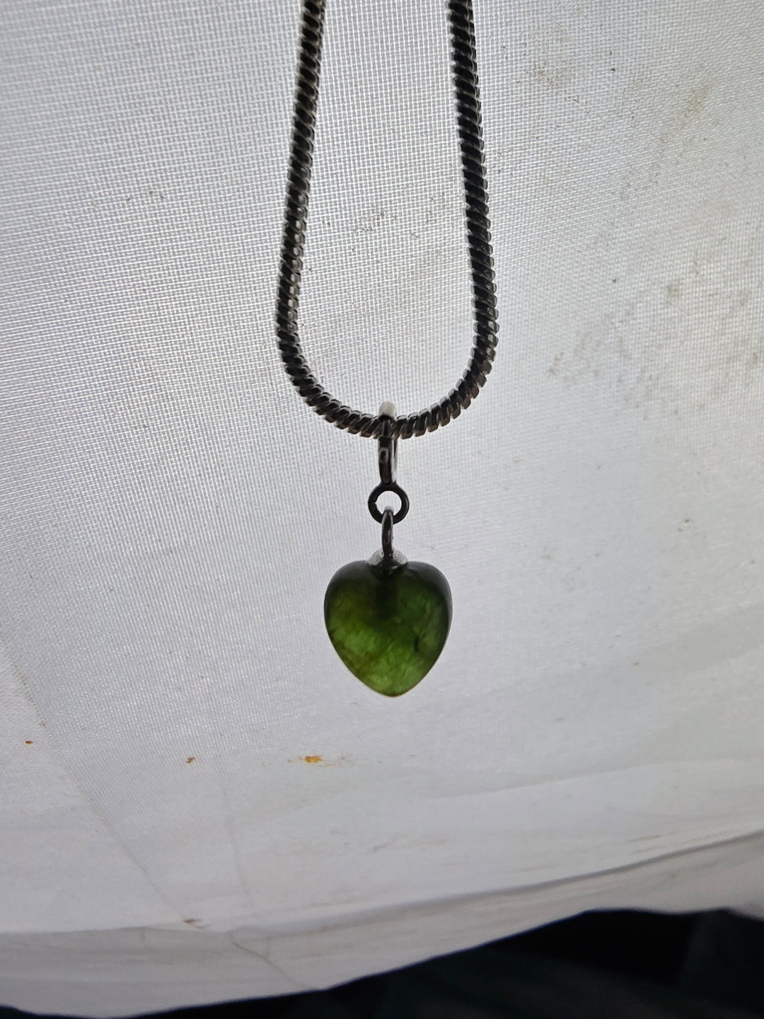 Green Tourmaline Heart Silver Pendant/Charm — Heart in Bloom