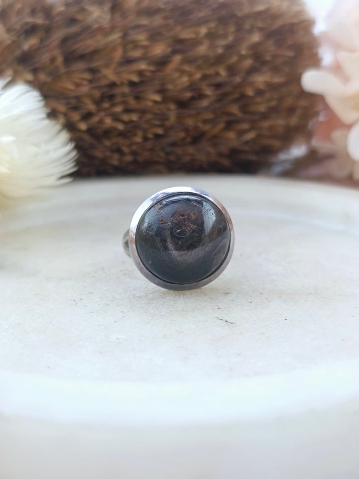 Star Ruby Silver Ring - Size 8