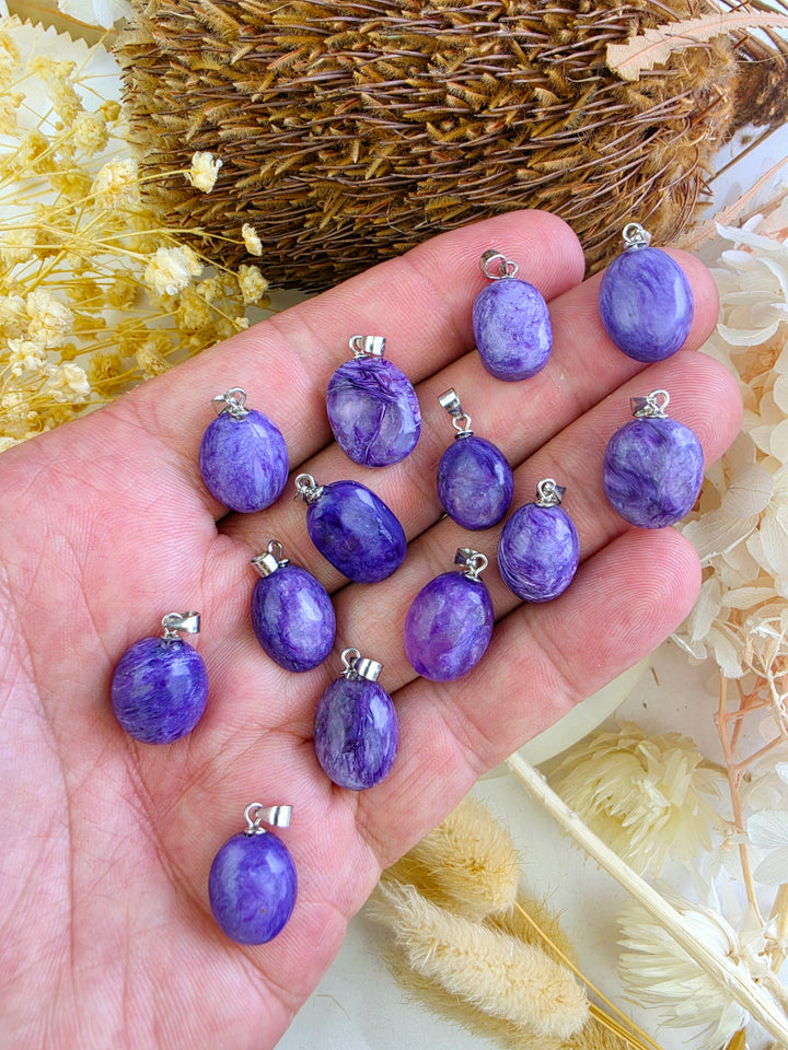 Charoite Silver Pendant — Begin Again