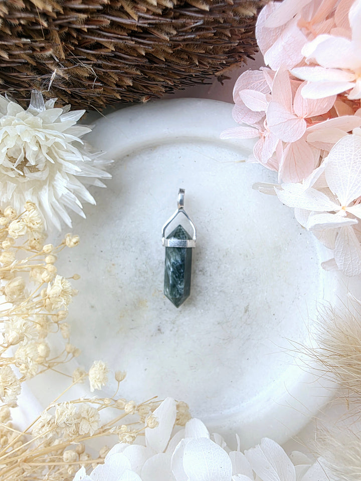 Seraphinite Silver Pendant