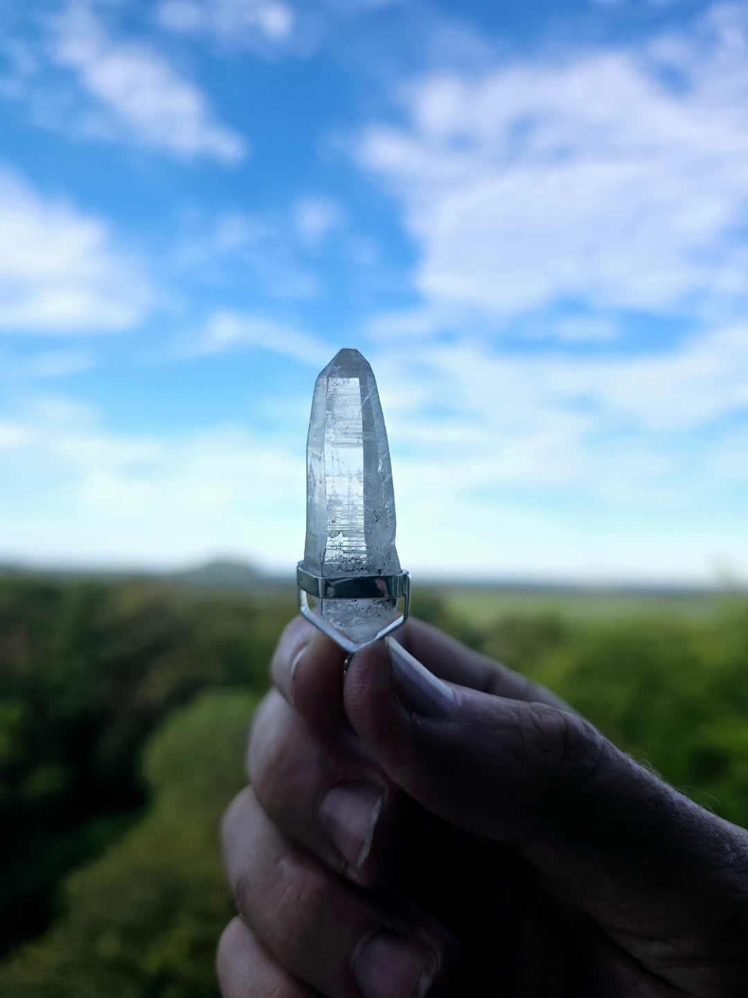 Lemurian Quartz Silver Pendant