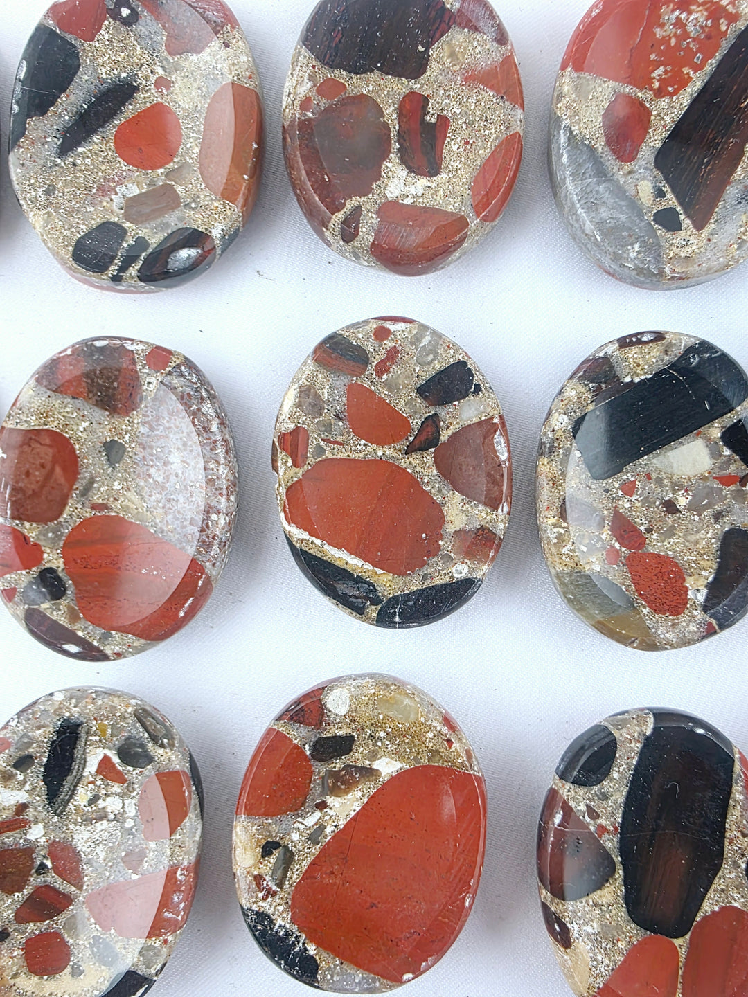 Brecciated Red Jasper Worry Stone