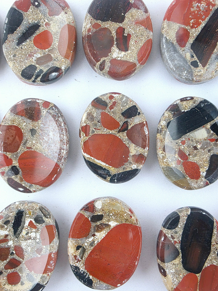 Brecciated Red Jasper Worry Stone