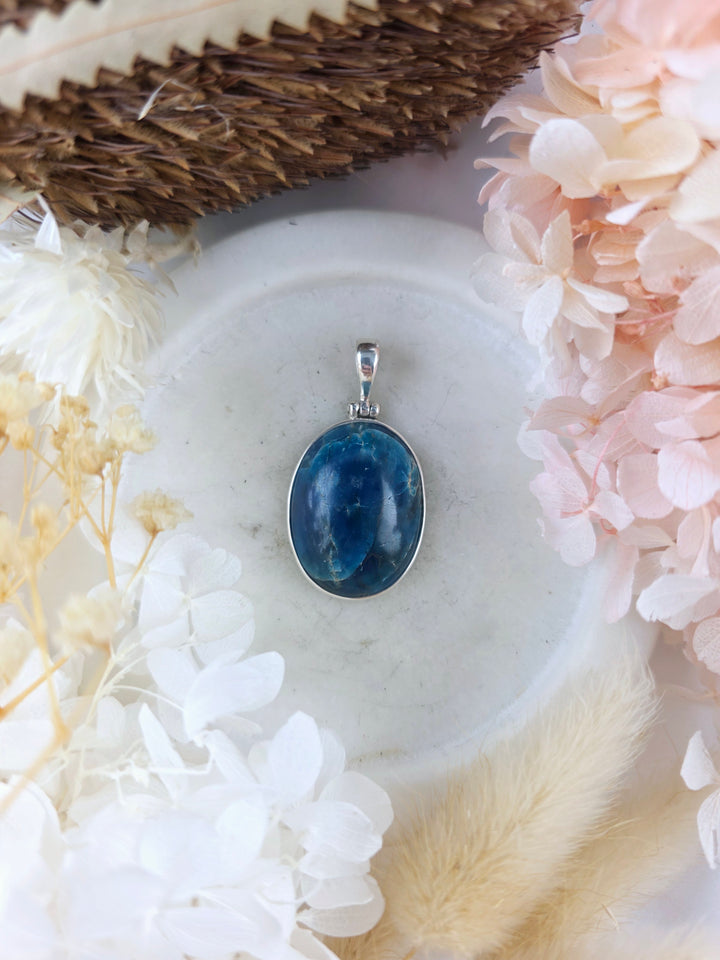 Blue Apatite Silver Necklace