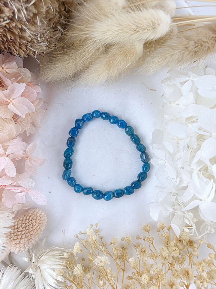 Blue Apatite Bracelet - Tumbled 6/8mm