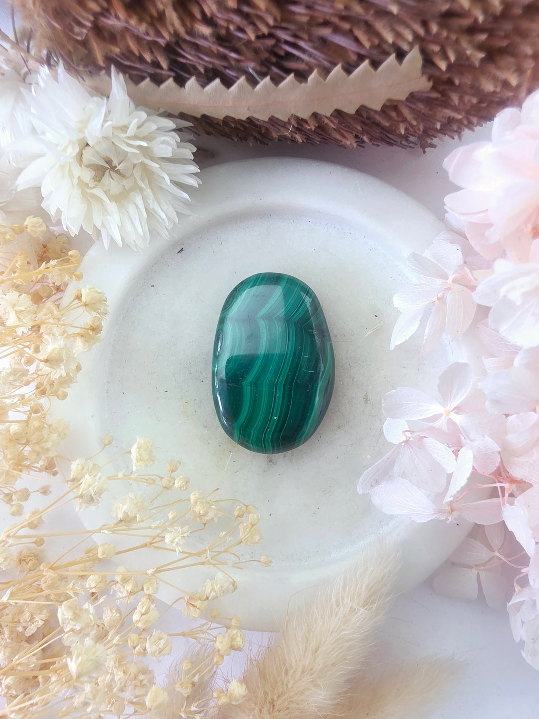 Malachite Flat Stone