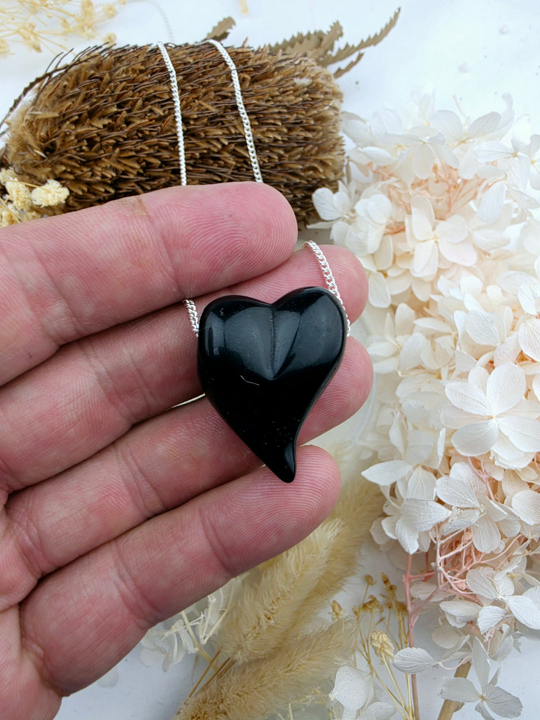 Black Obsidian Heart Pendant