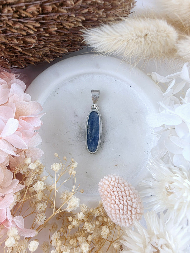 Blue Kyanite Silver Pendant