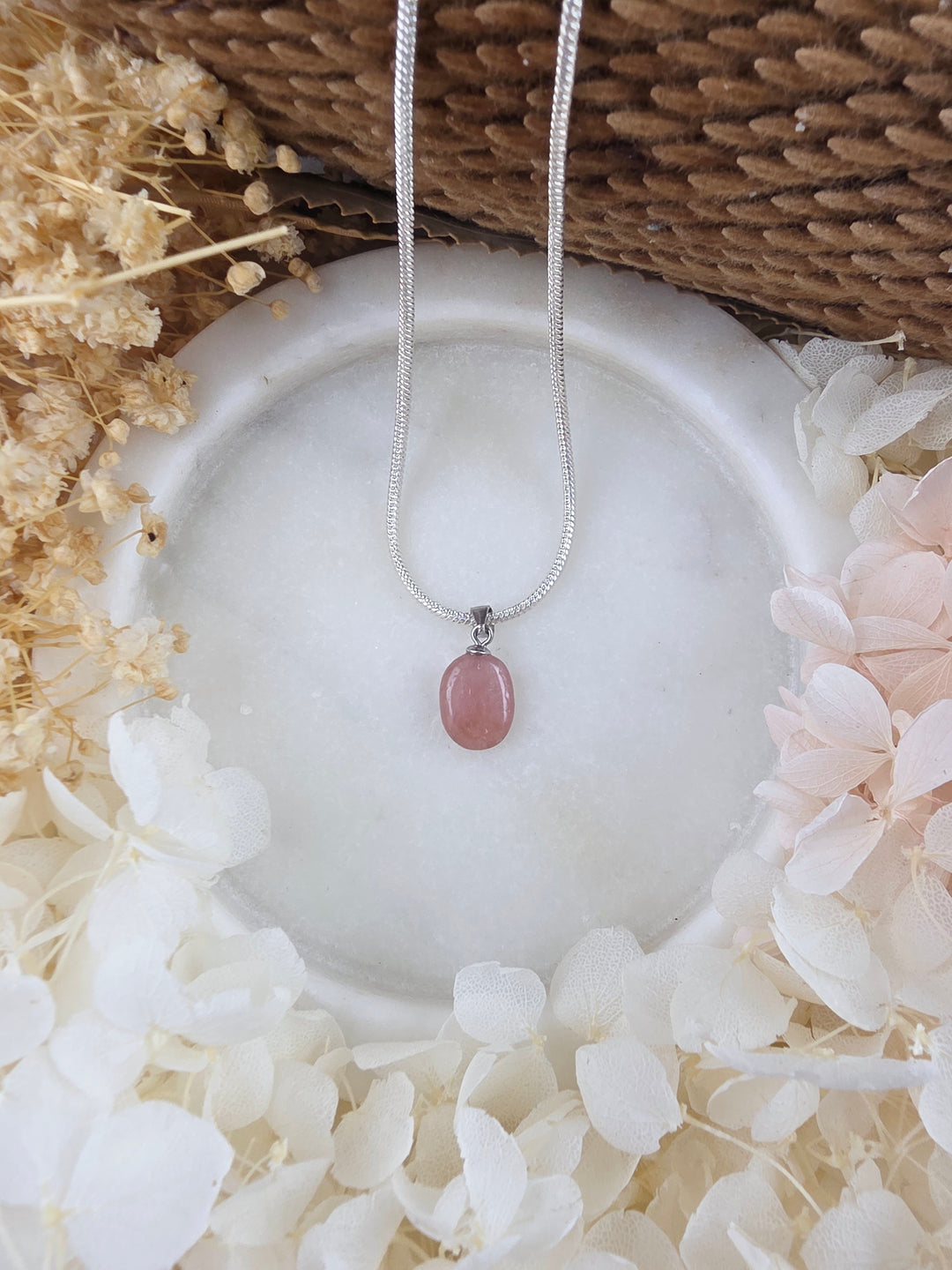 Pink & Orange Tourmaline Silver Pendant — Flow & Flourish