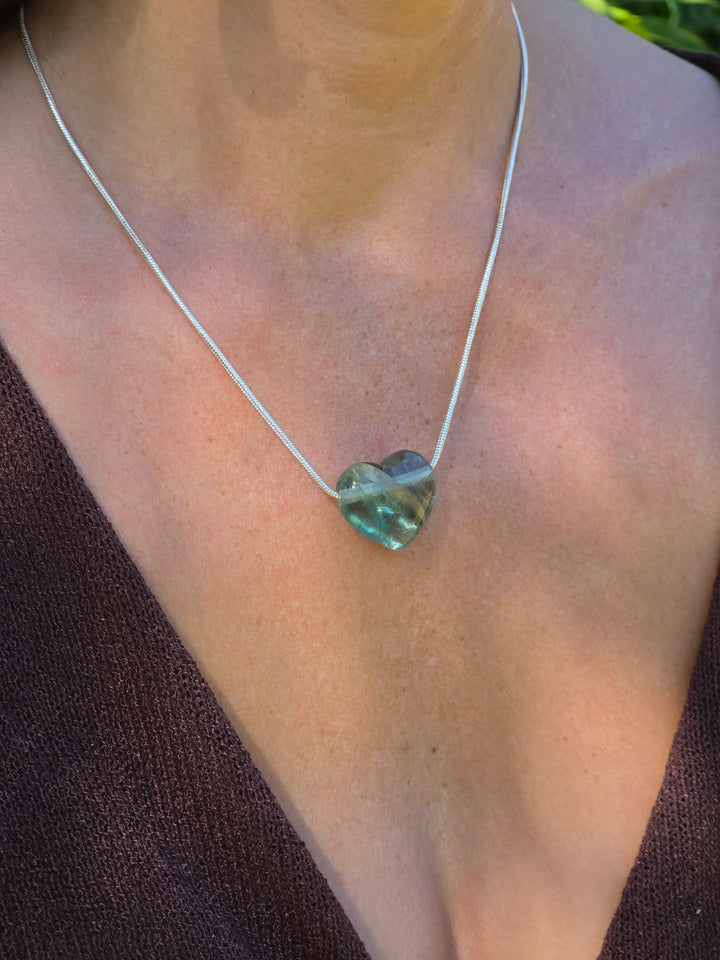 Rainbow Fluorite Heart Pendant — Dream Without Limits