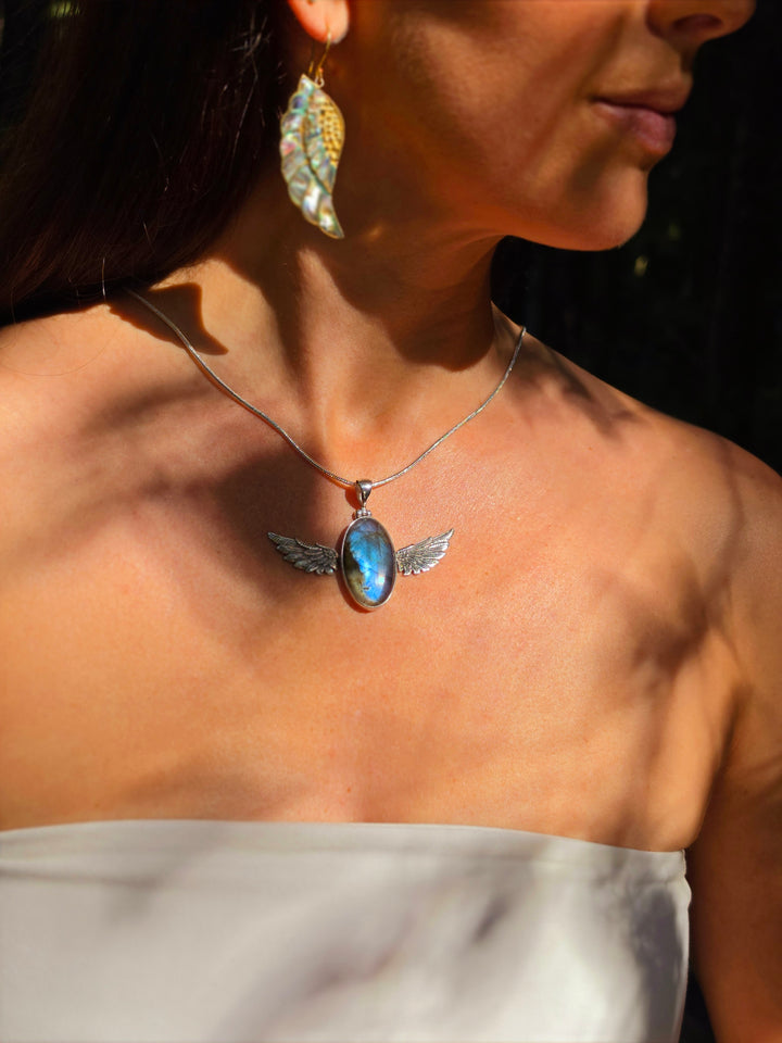 Labradorite Anahata Silver Pendant