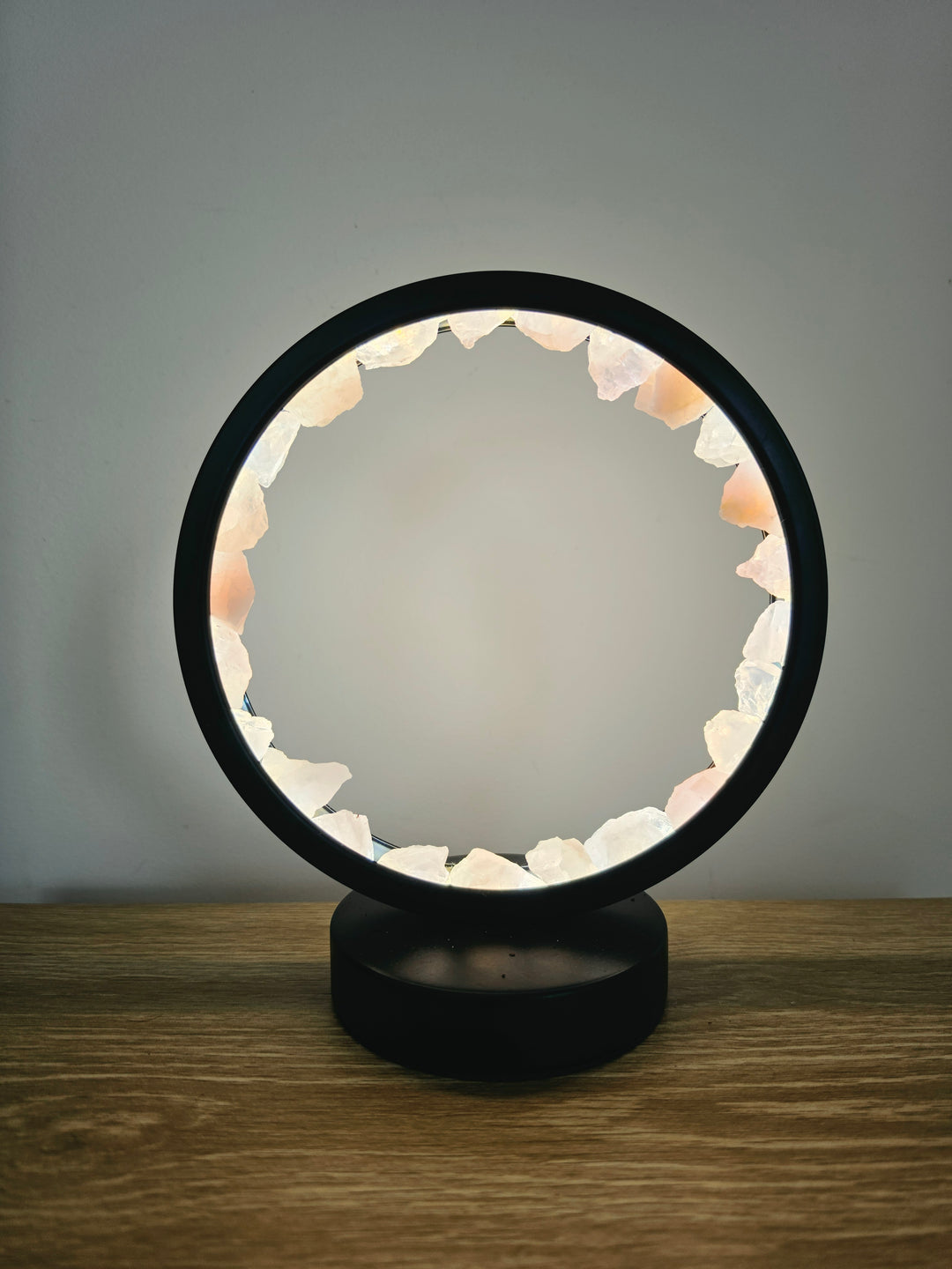 Rose Quartz Halo Lamp