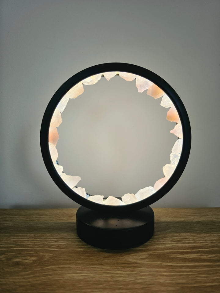 Rose Quartz Halo Lamp