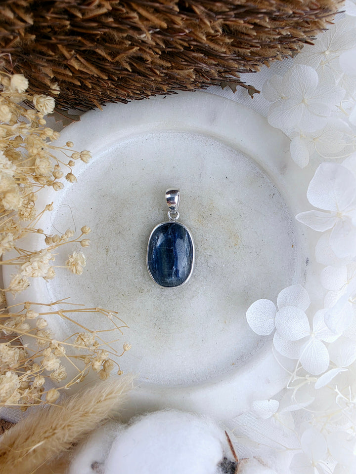 Blue Kyanite Silver Pendant
