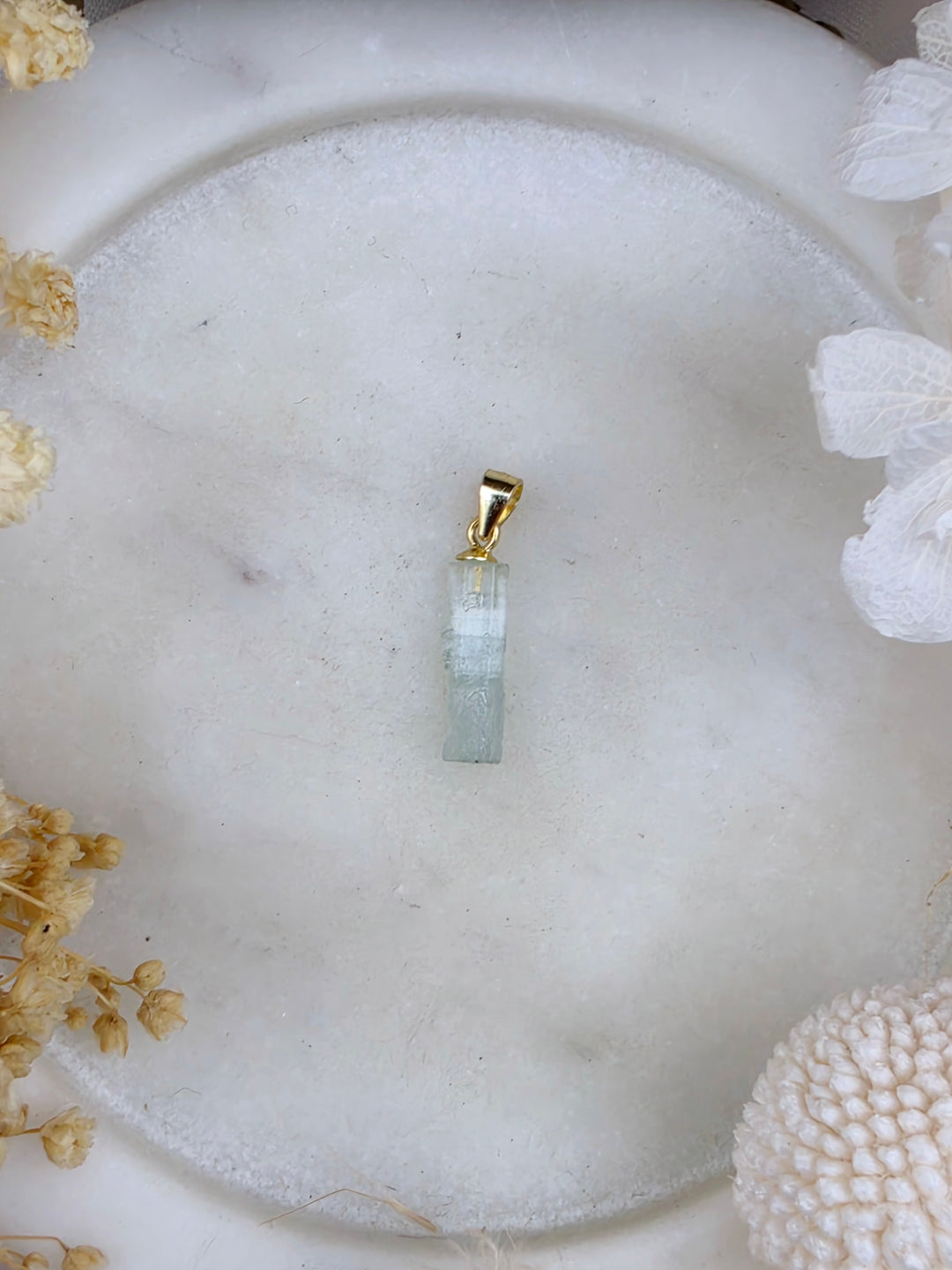 Natural Raw Emerald Vermeil Pendant
