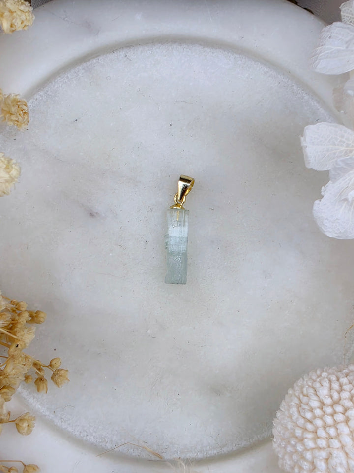 Natural Raw Emerald Vermeil Pendant