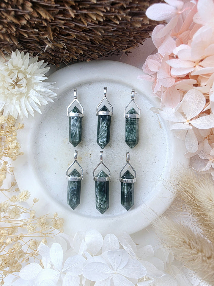 Seraphinite Silver Pendant
