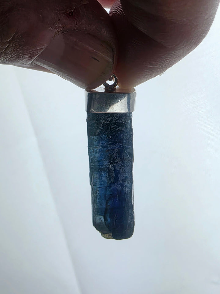 Blue Kyanite Silver Pendant