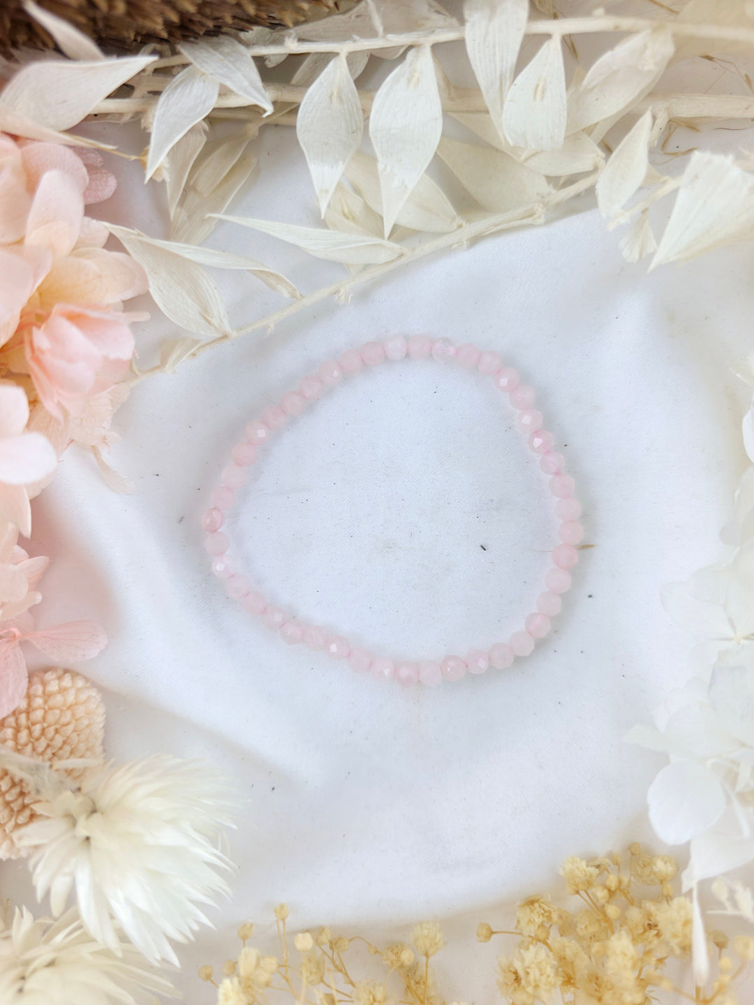 Rose Quartz Faceted Bracelet - 4mm