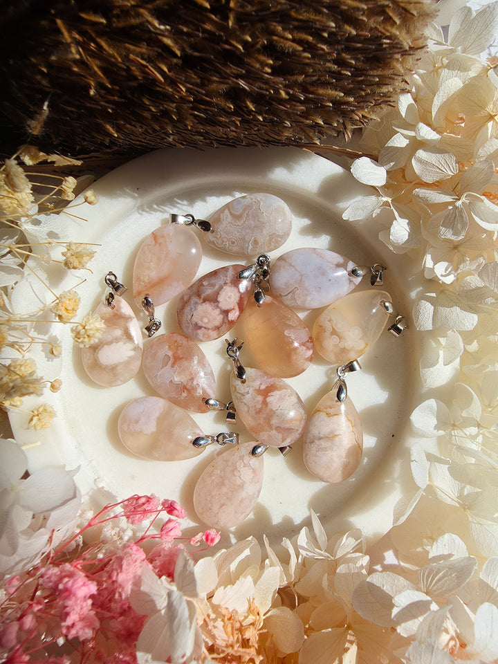 Cherry Blossom Agate Pendant