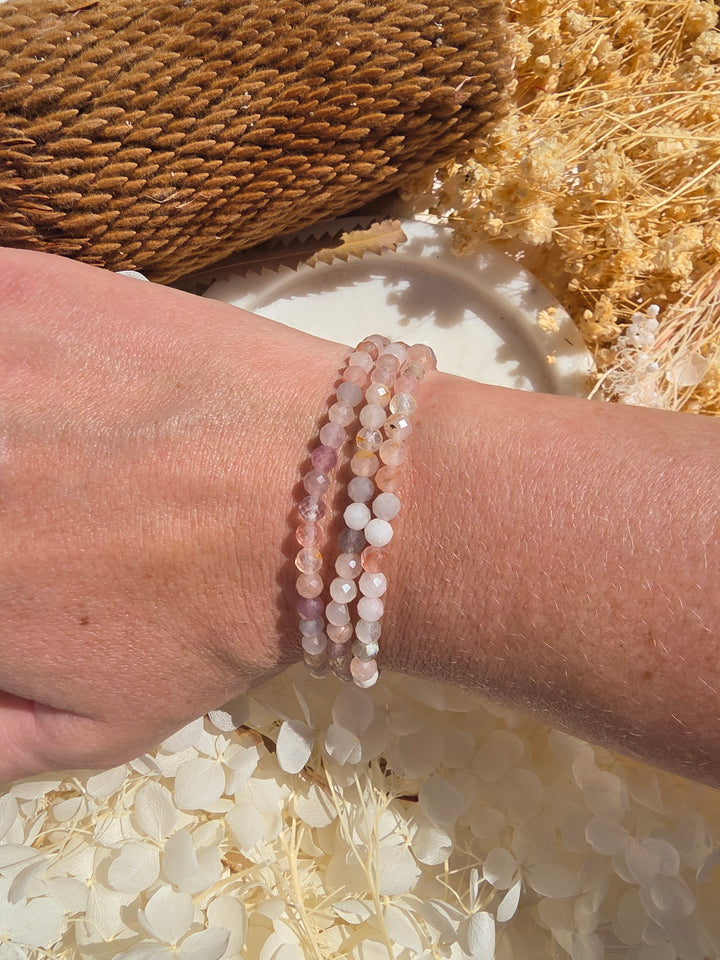 Peach Moonstone Faceted Bracelet - 4mm