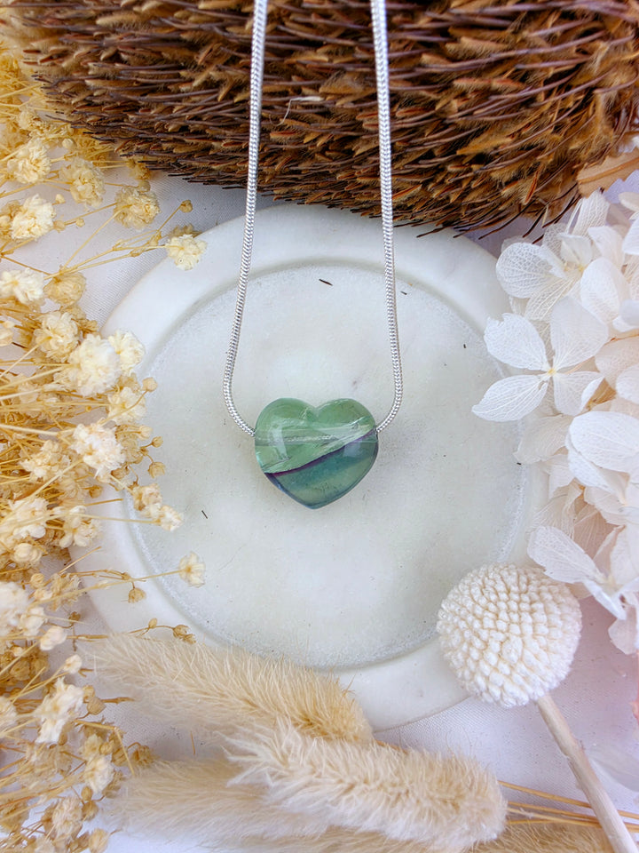 Rainbow Fluorite Heart Pendant — Dream Without Limits