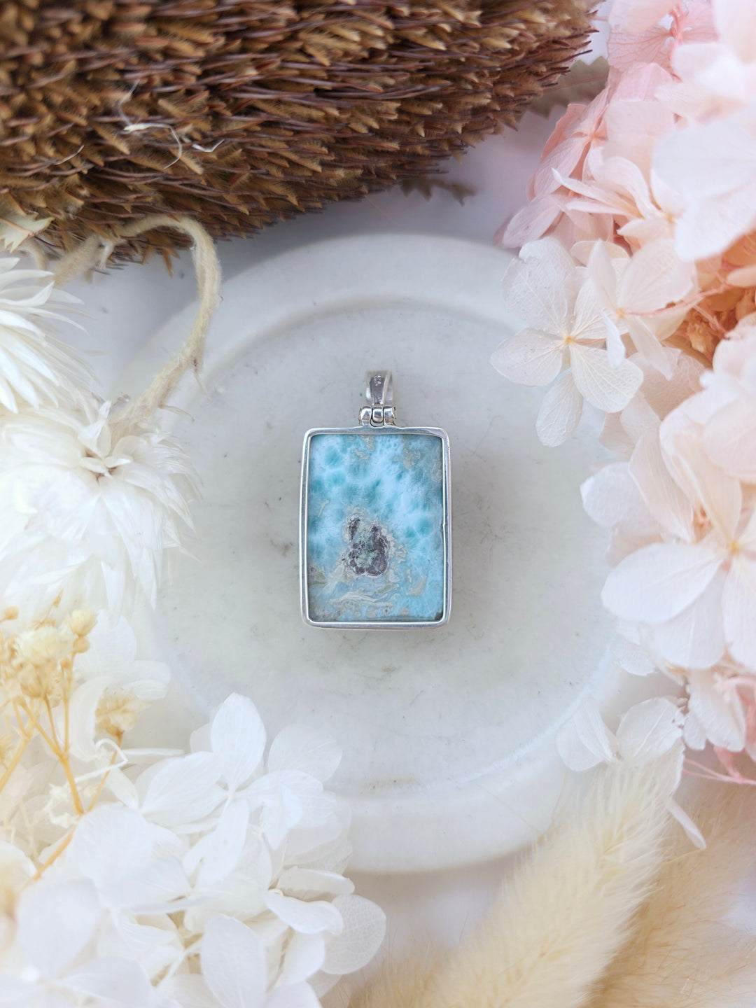 Larimar Silver Pendant