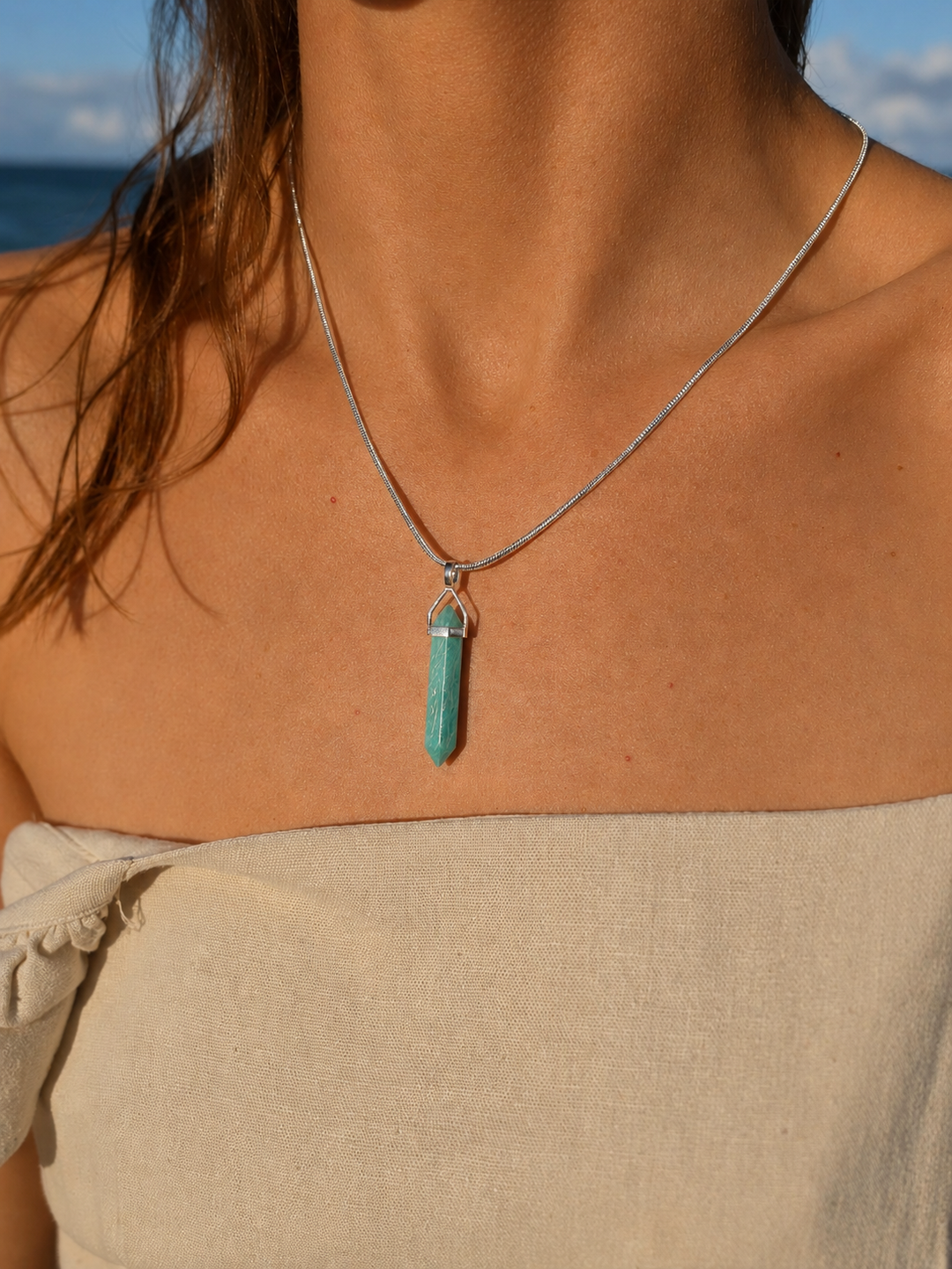 Amazonite Alignment Silver Pendant