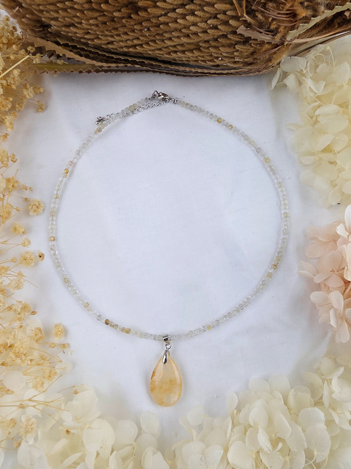 Golden Healer & Rutilated Quartz Necklace Set — Manifest Your Light