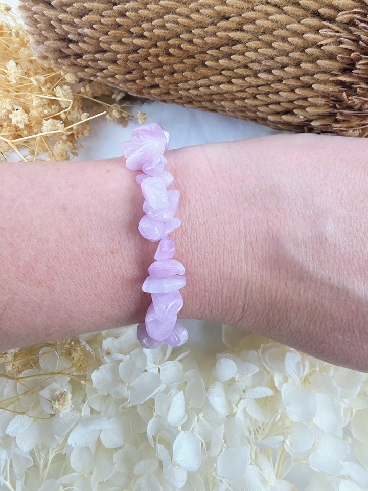 Kunzite Bracelet - Large Chip — Heart Opened