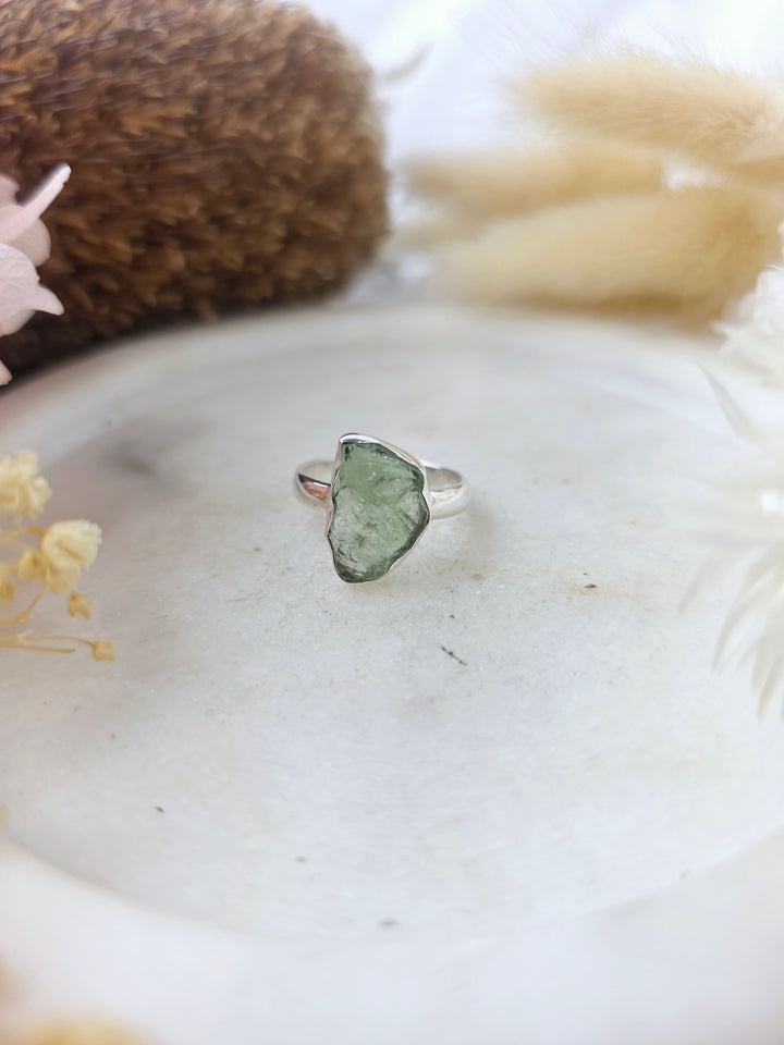 Moldavite Silver Ring