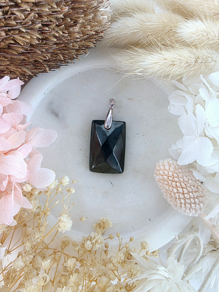 Shungite Faceted Pendant