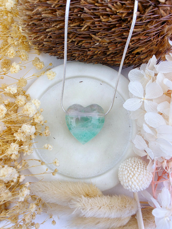 Rainbow Fluorite Heart Pendant — Dream Without Limits