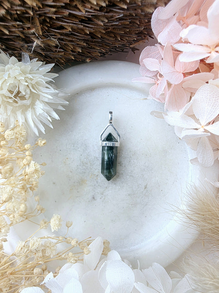 Seraphinite Silver Pendant
