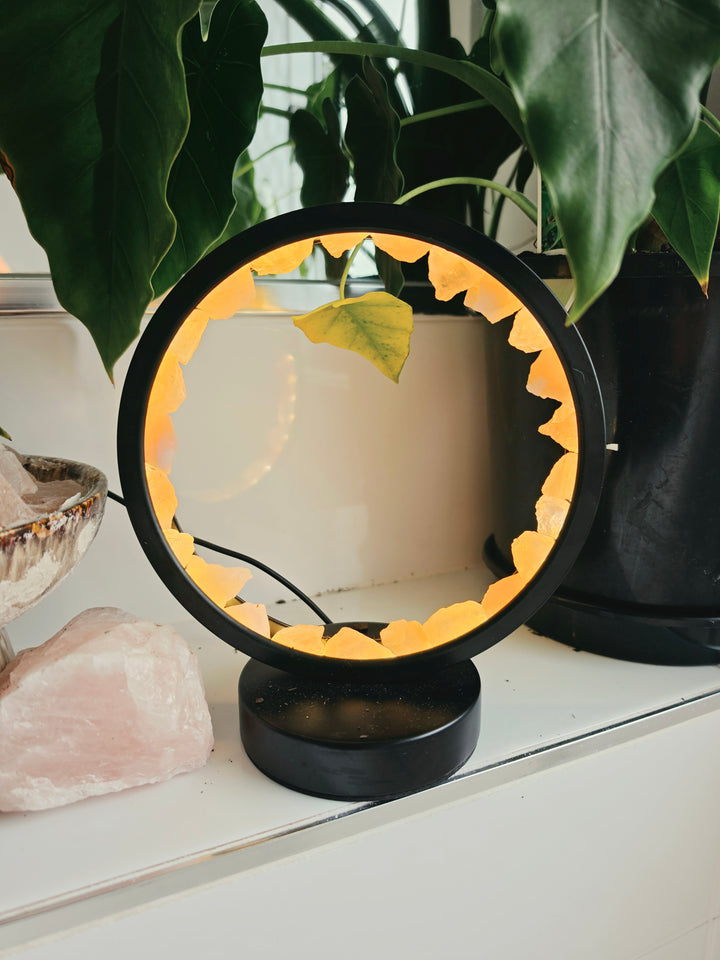 Rose Quartz Halo Lamp