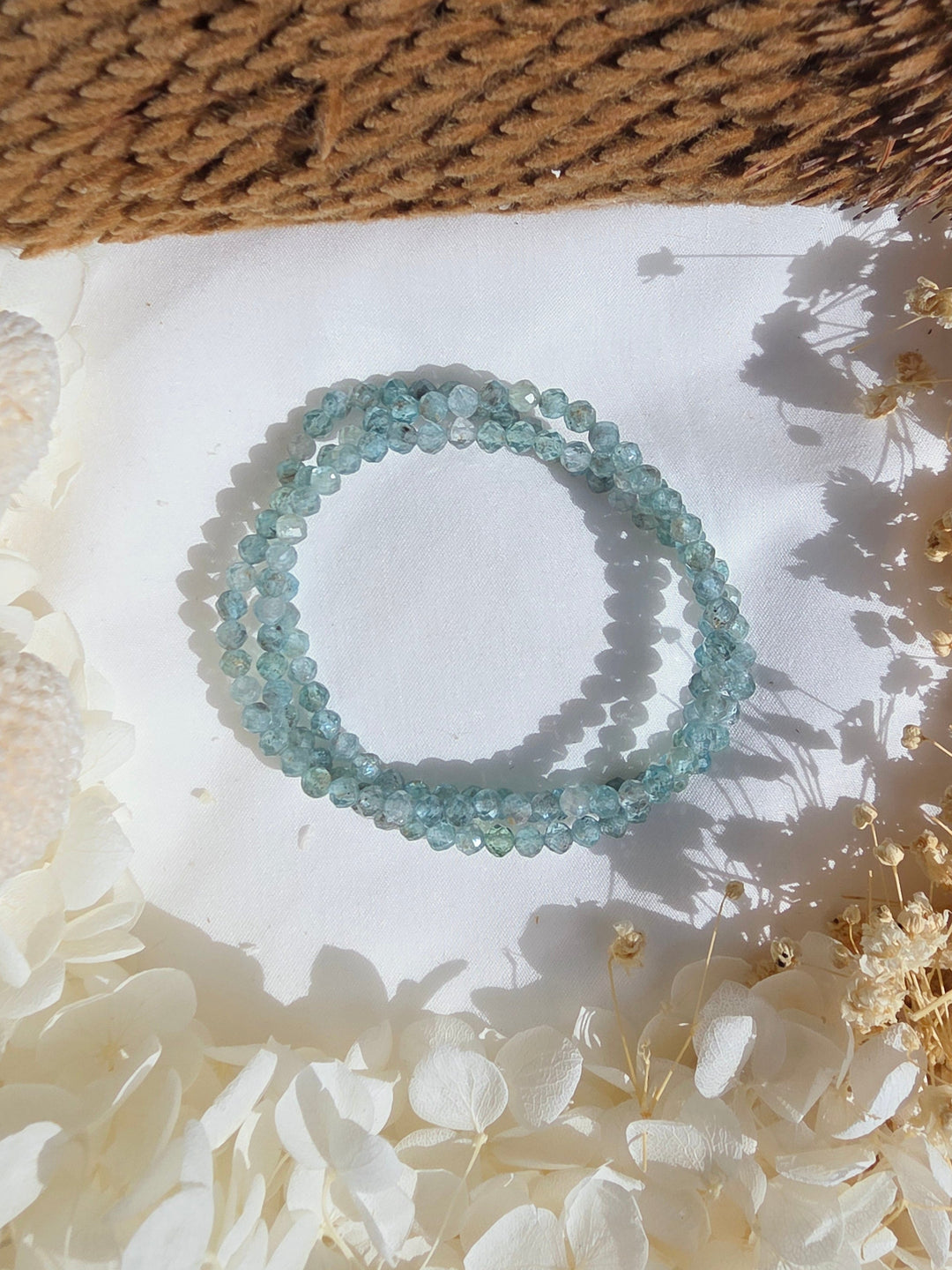 Blue Green Apatite Faceted Bracelet - 4mm