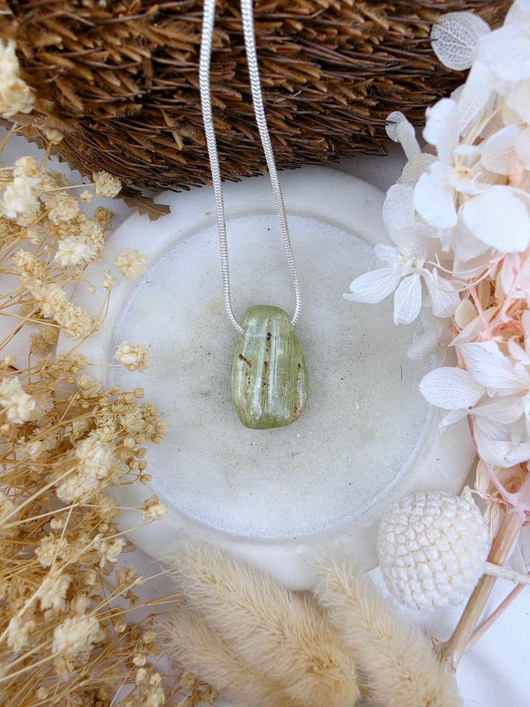 Green Kunzite (Hiddenite) Pendant
