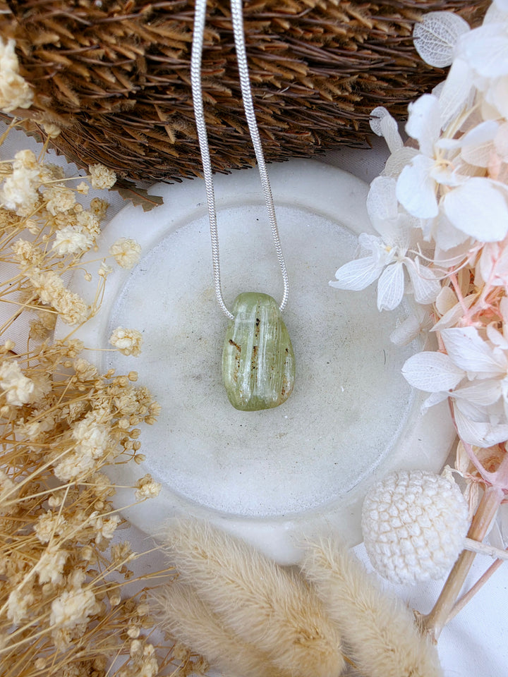 Green Kunzite (Hiddenite) Pendant
