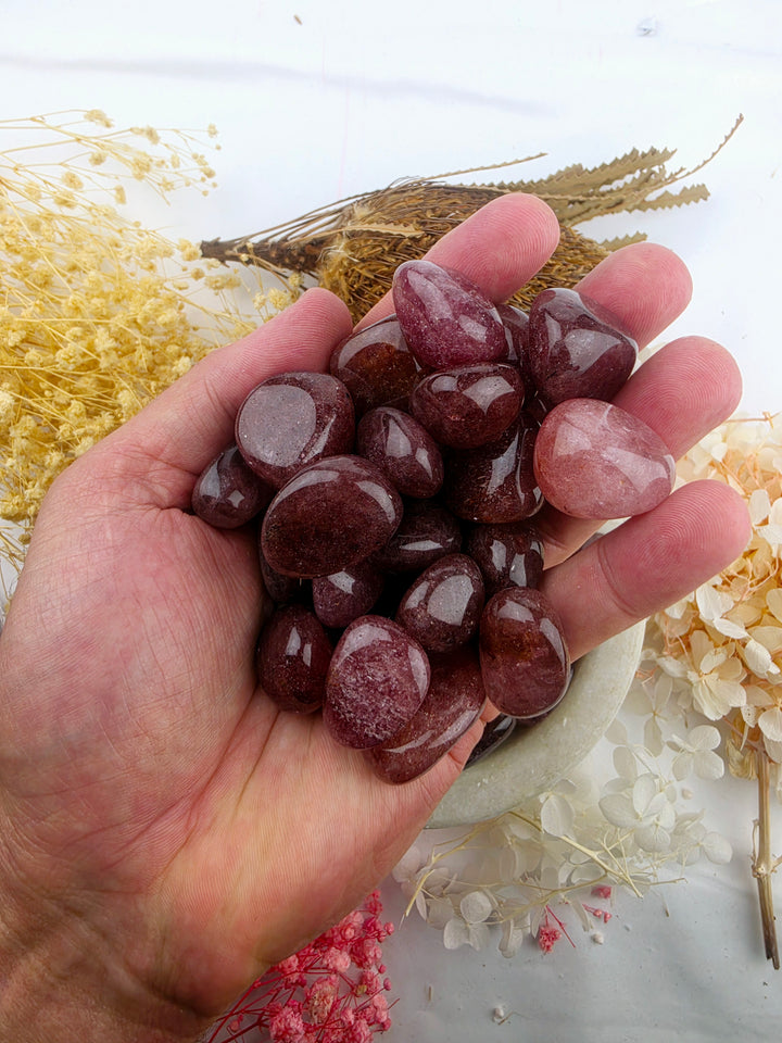 Strawberry Quartz Tumbleds — Sweet Joy