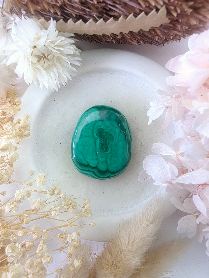 Malachite Flat Stone
