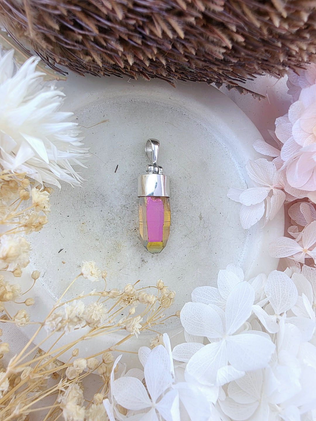 Sunset Aura Silver Pendant