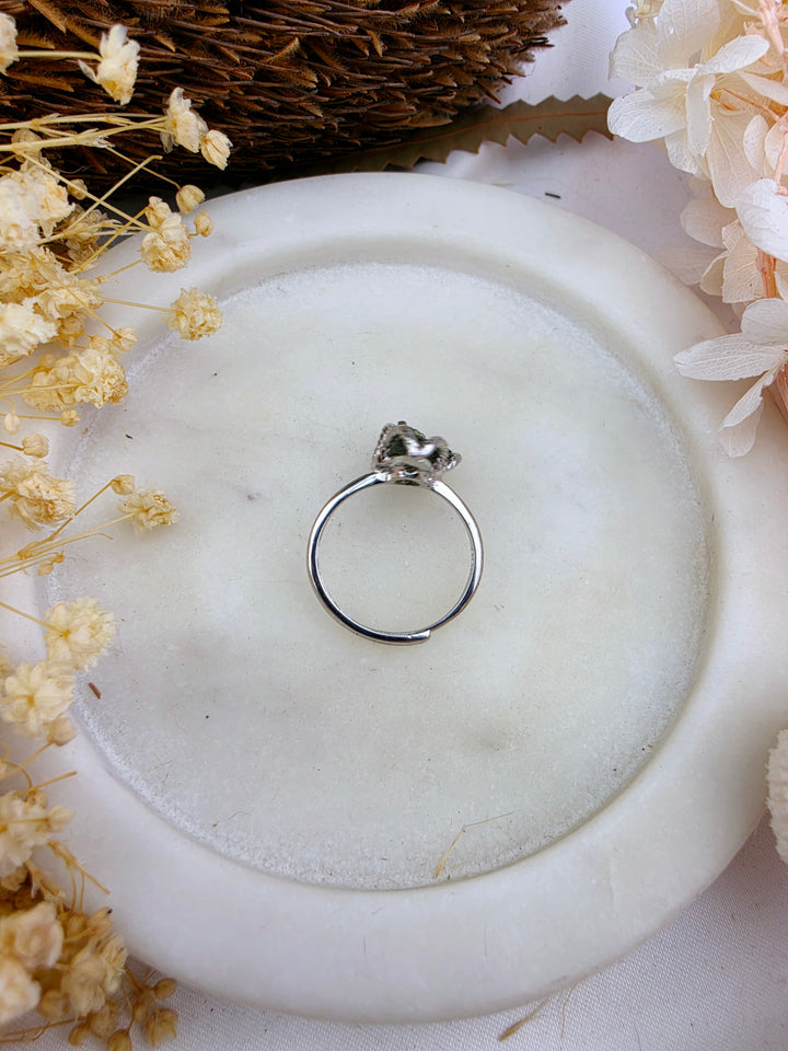 Moldavite Silver Ring - Adjustable